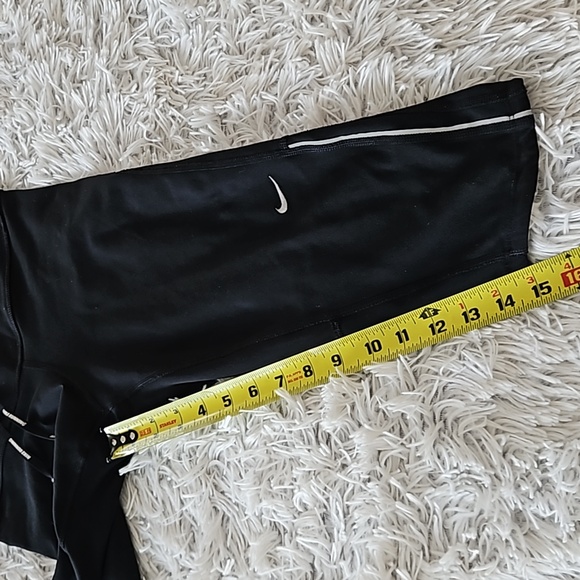 Nike Dry Fit Cropped Leggings Black Womens Small Back Zipper Pocket Drawstring - Picture 11 of 13